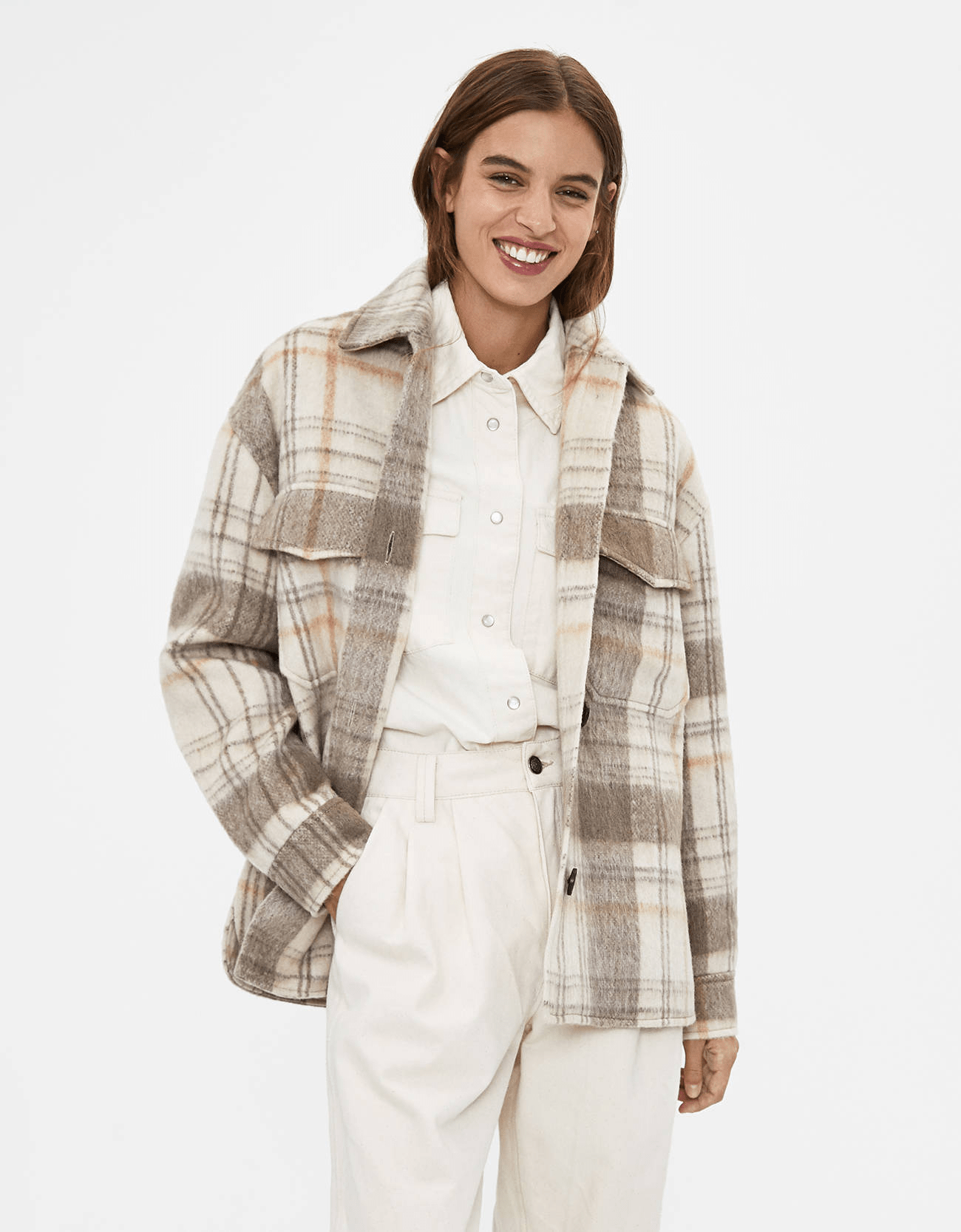 Bershka + Plaid Overshirt