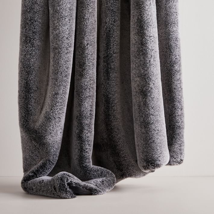 West Elm + Faux Fur Chinchilla Throw