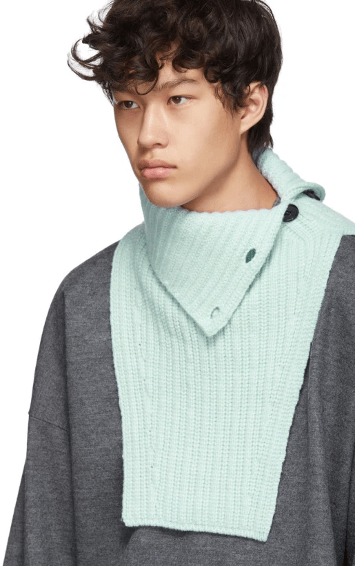 Lanvin + Blue Knitted Collar Turtleneck Dickie
