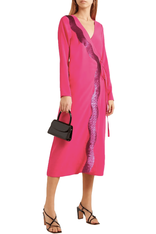 Stine Goya + Sequinembellished jersey wrap dress