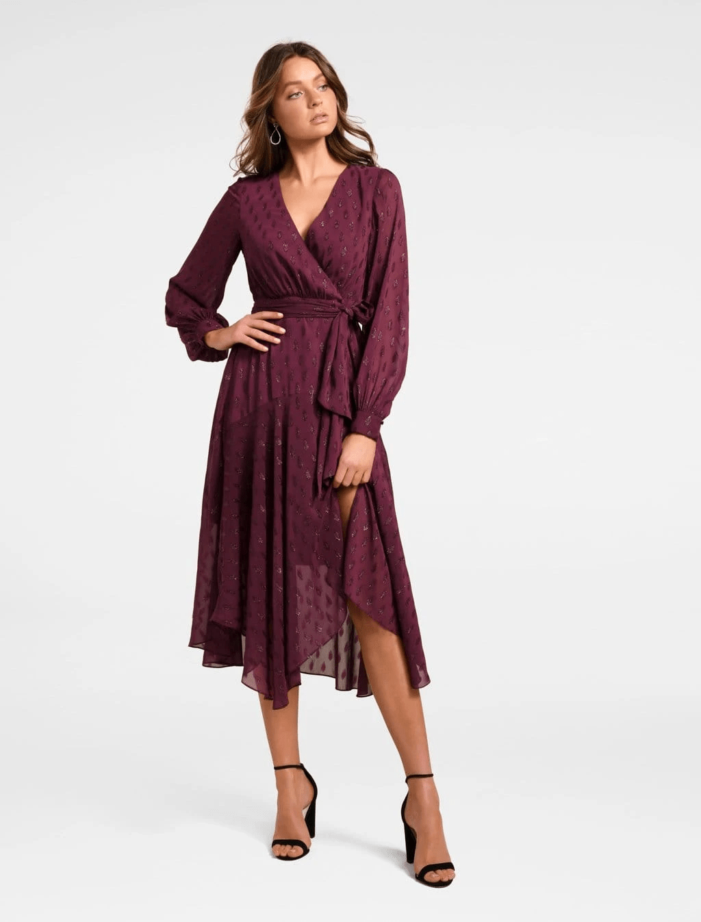 Ever New + Jojo Metallic Midi Dress