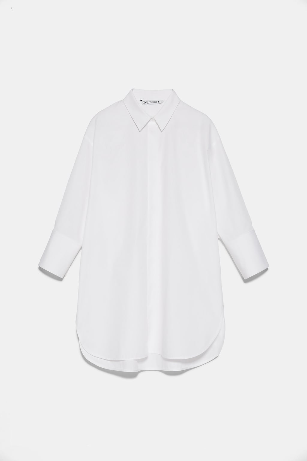 Zara + Buttoned Poplin Shirt