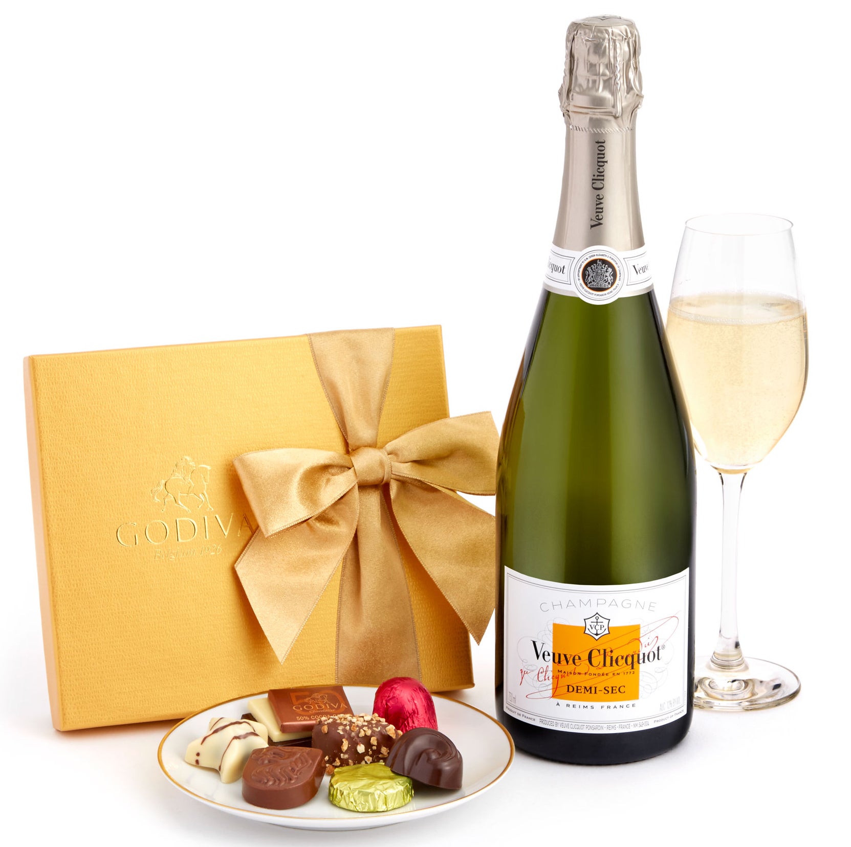 Multiple Brands + Veuve Clicquot DemiSec & Godiva Chocolates Gift Set