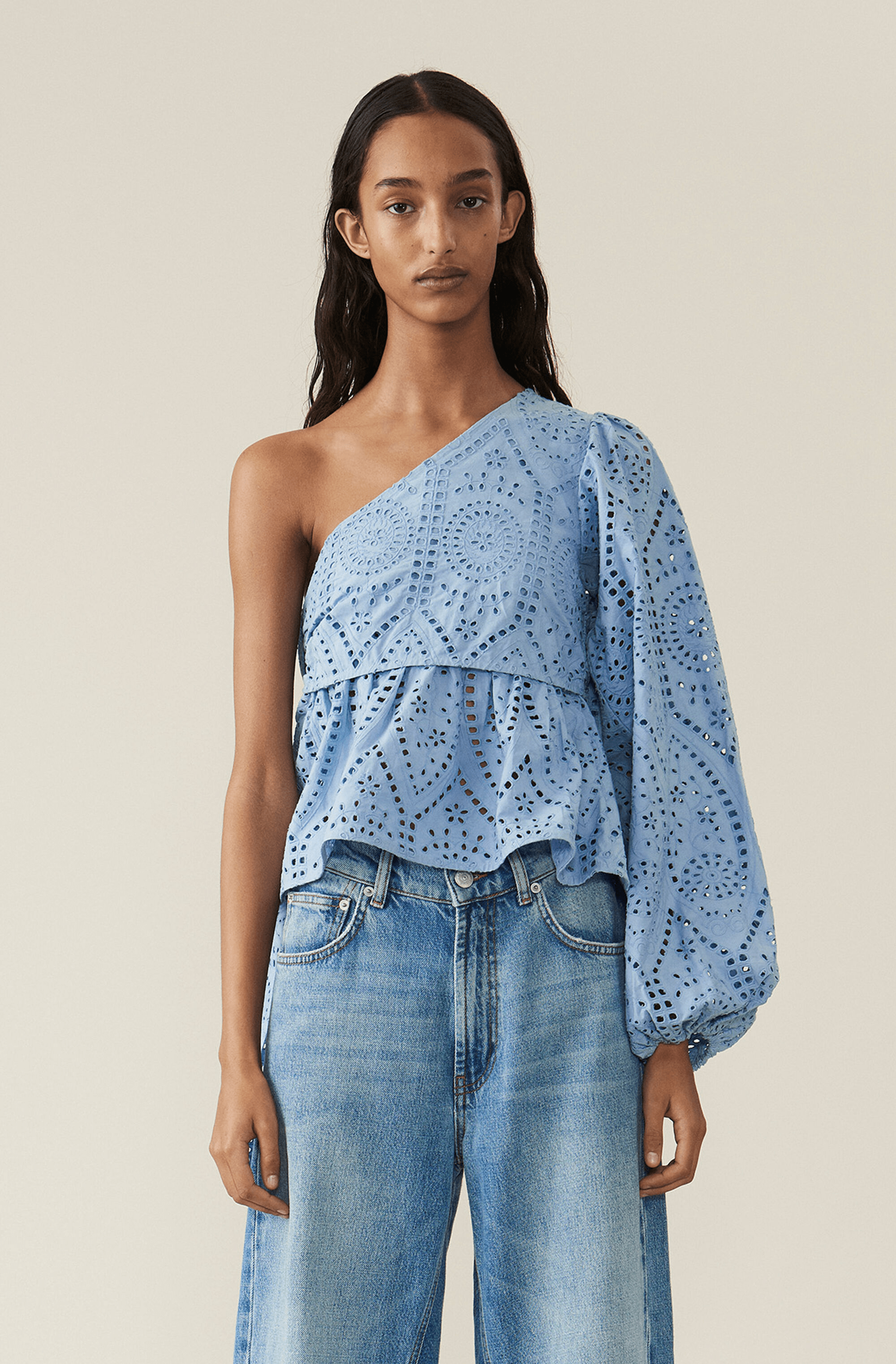 Ganni + Broderie Anglaise Blouse