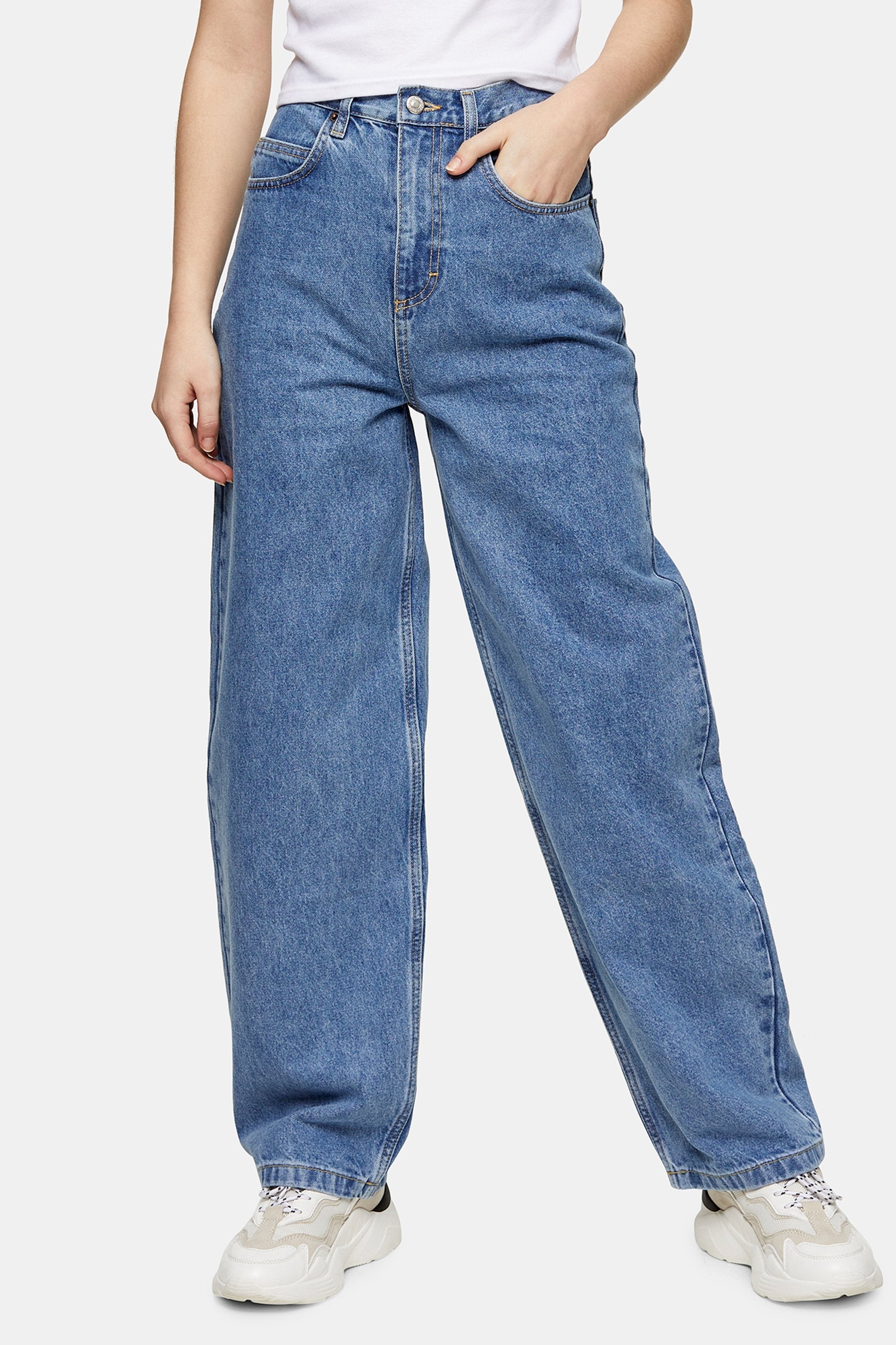 + Mid Blue Baggy Jeans