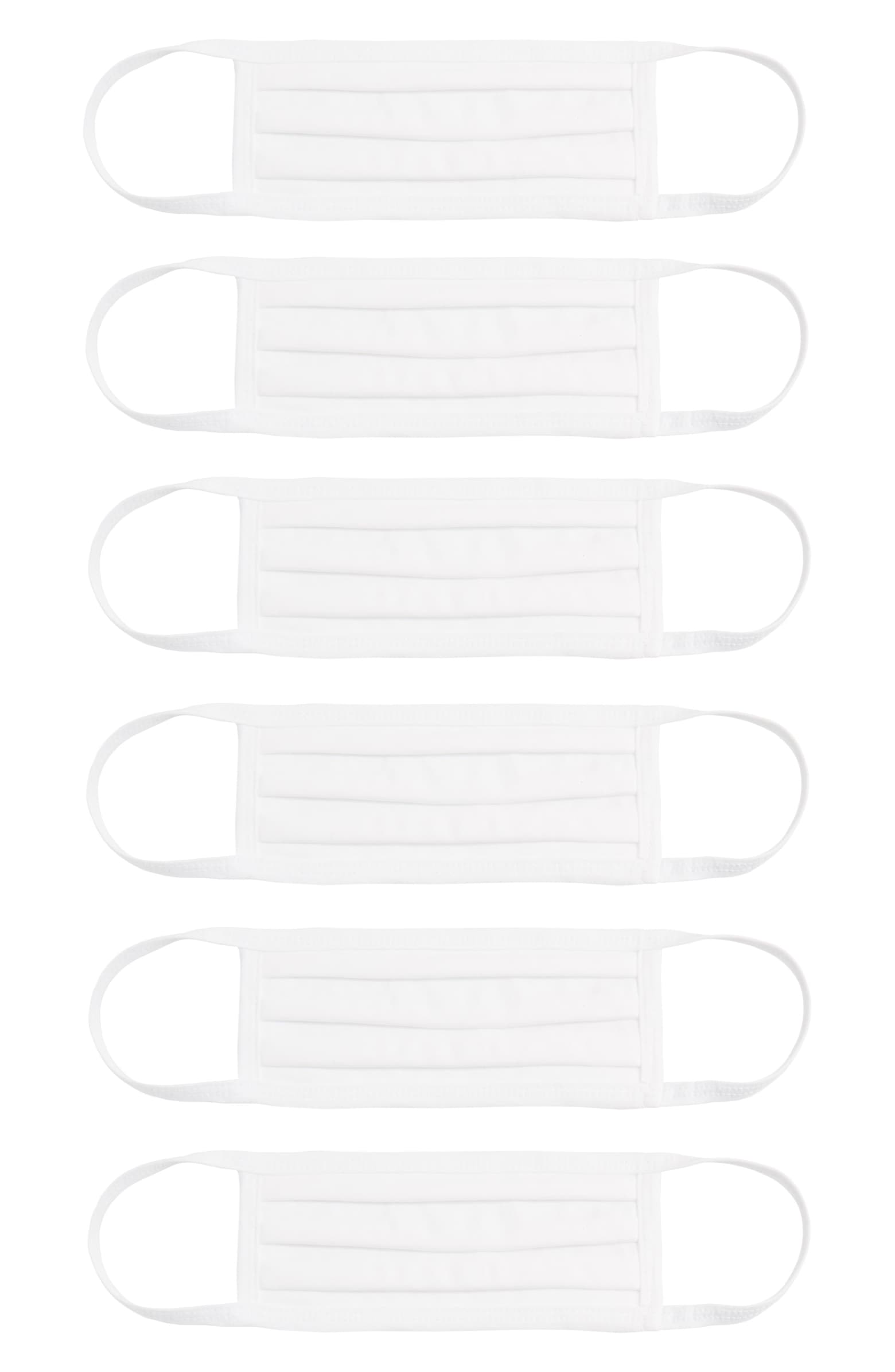 Nordstrom + 6Pack Pleated Cotton Adult Face Masks