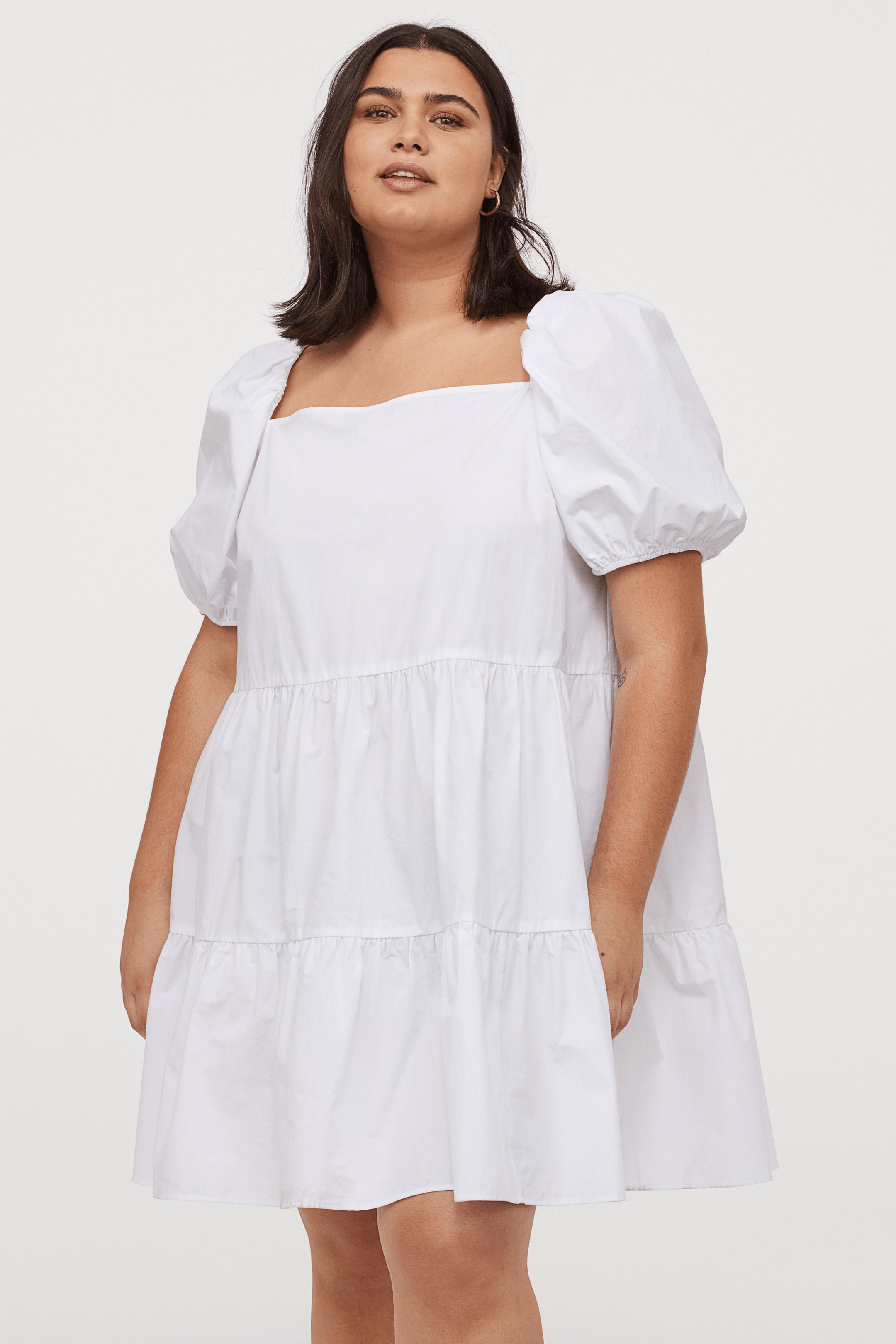 H&M Plus + PlusSize Short Cotton Dress