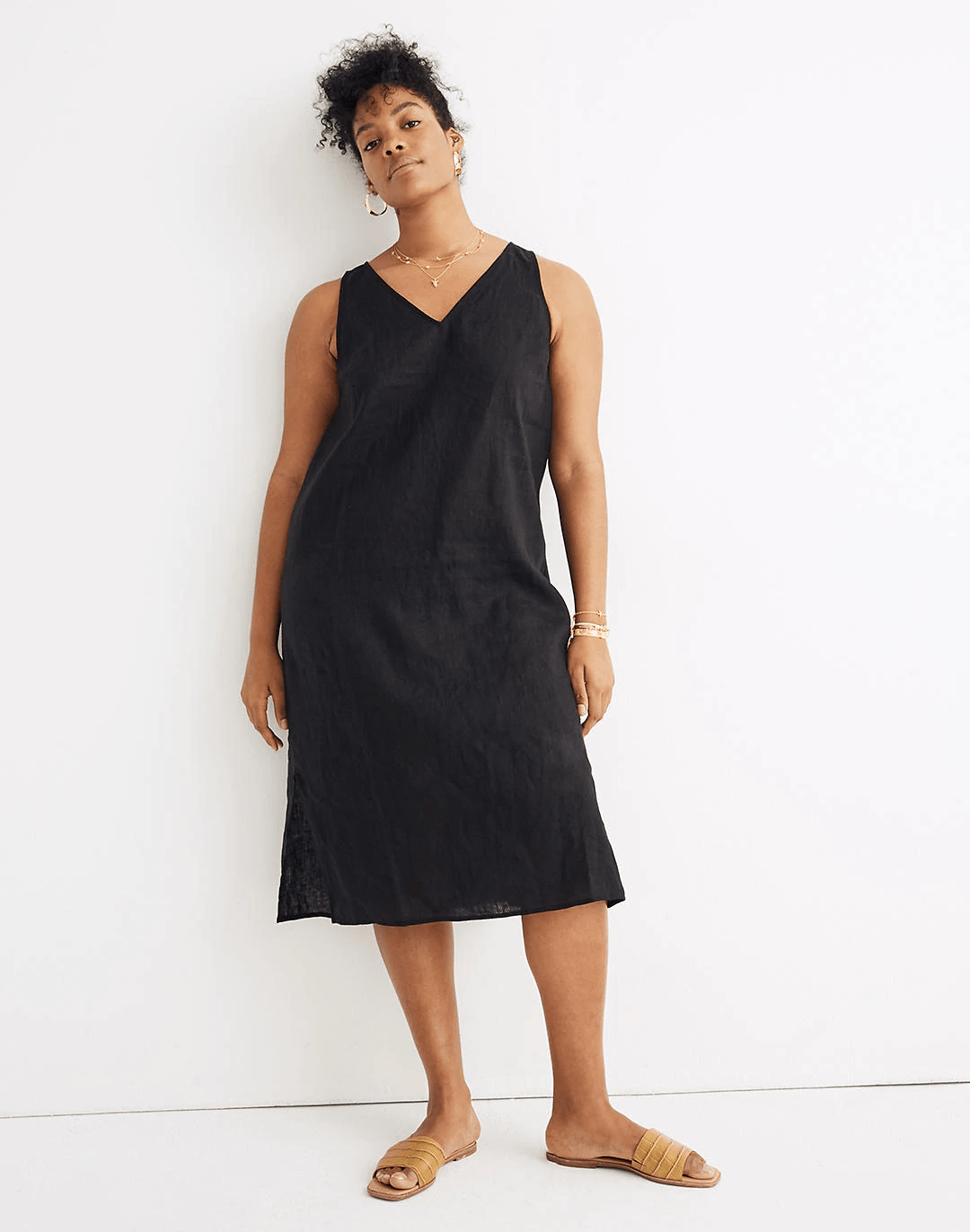 Madewell + LinenBlend VNeck Tank Dress
