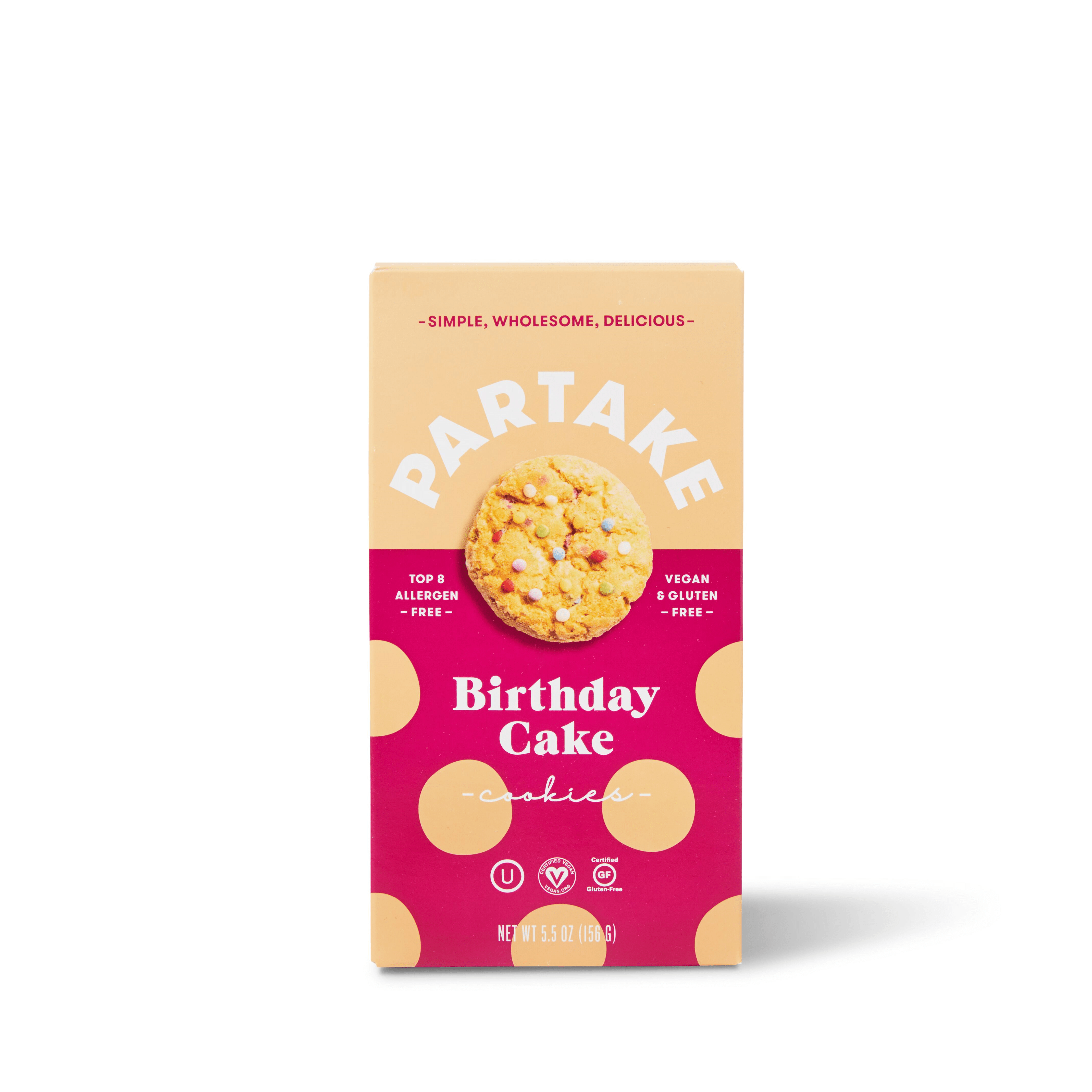 Partake + Gluten Free Vegan Birthday Cake Cookies