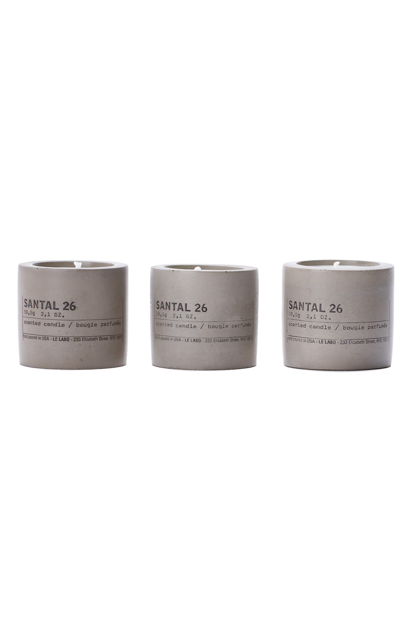 Le Labo + Santal 26 Set of 3 Concrete Votives