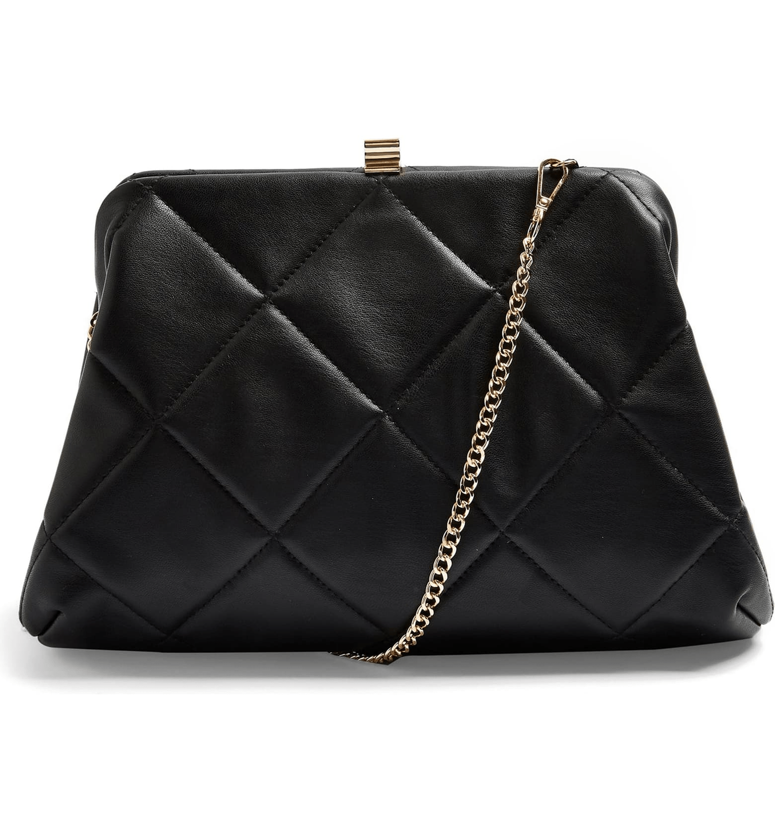 + Quilted Faux Leather Clutch