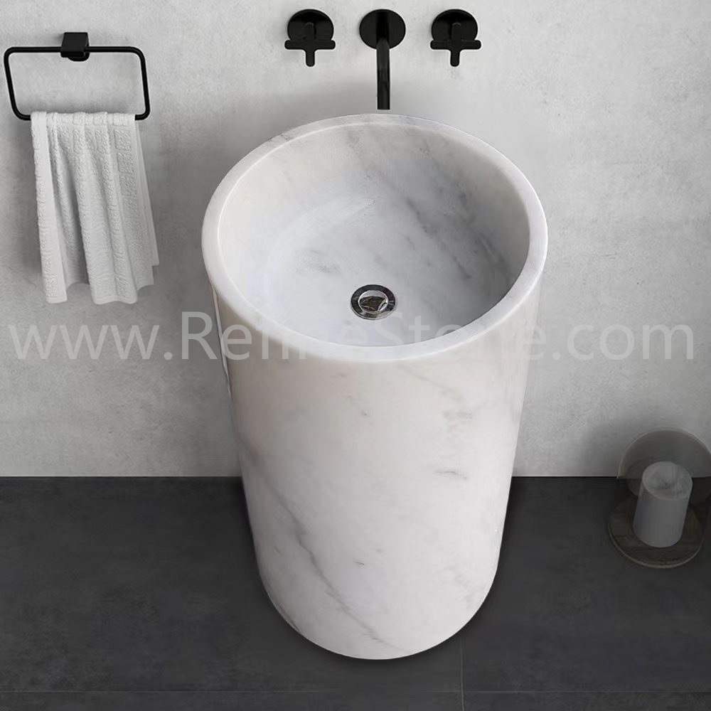 Sinks and Basins,Carrara white marble pedestal sink,C5269 RefineStone
