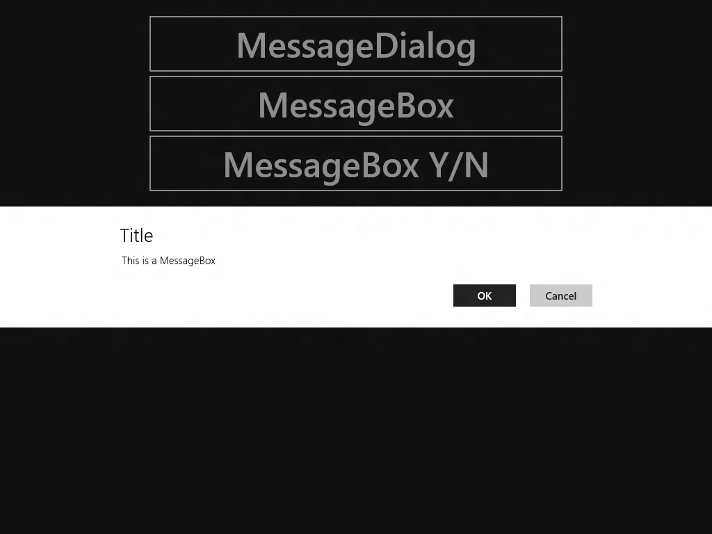 MessageBox.Show() in WinRT Reflection IT