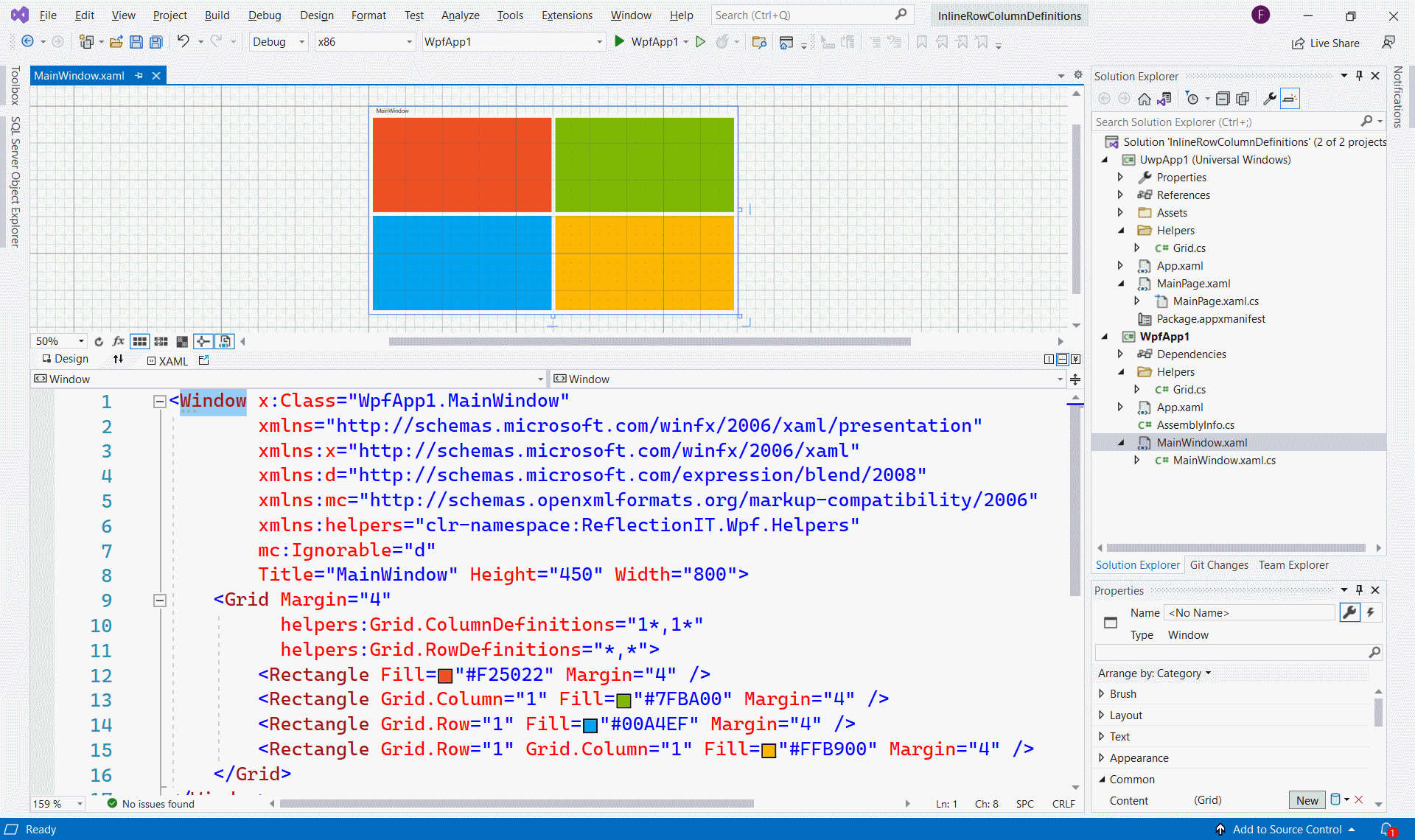 XAML inline RowDefinitions and ColumnDefinitions LaptrinhX / News