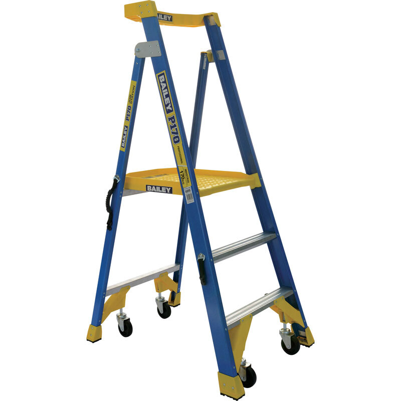 Bailey 3 Steps P170 Fibreglass Platform Step Ladder Job Station 170kg