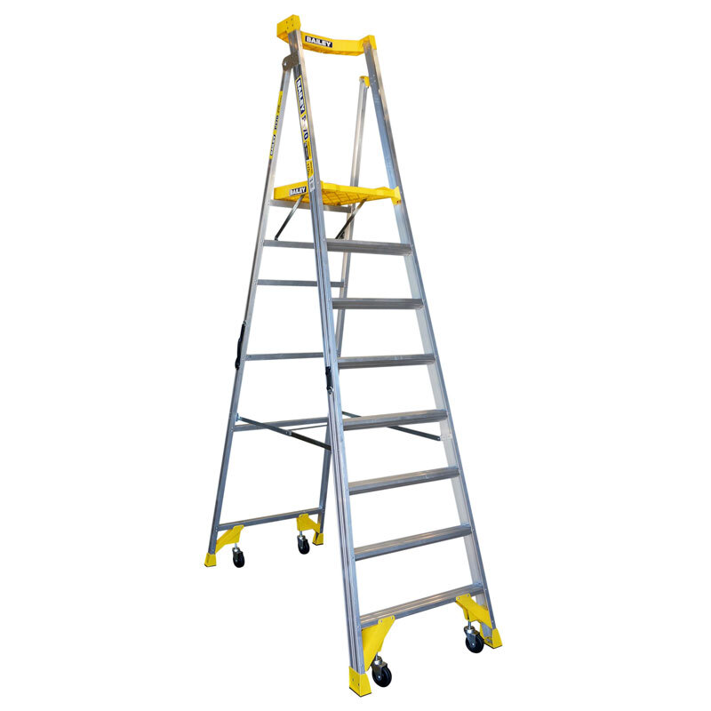 Bailey 8 Steps P170 Aluminium Platform Step Ladder Job Station 170kg