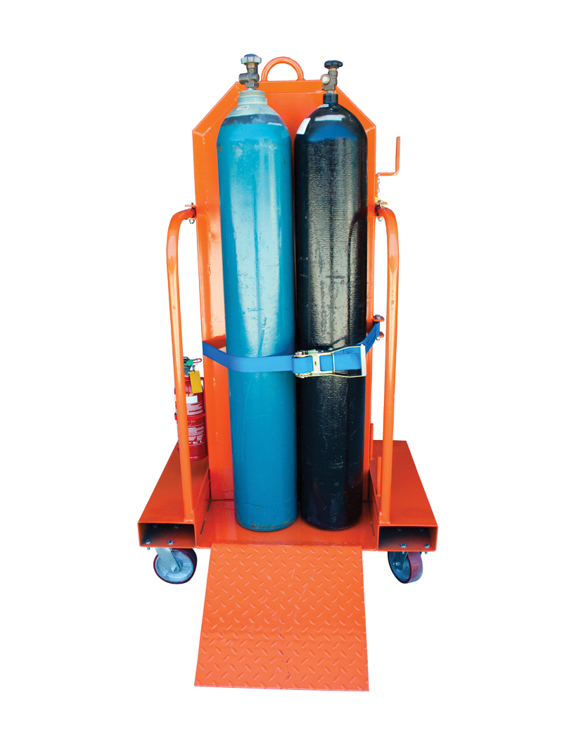 500KG Handtruck Hand Trolley Oxygen Gas Acetylene Trolley 4 x Cylinder