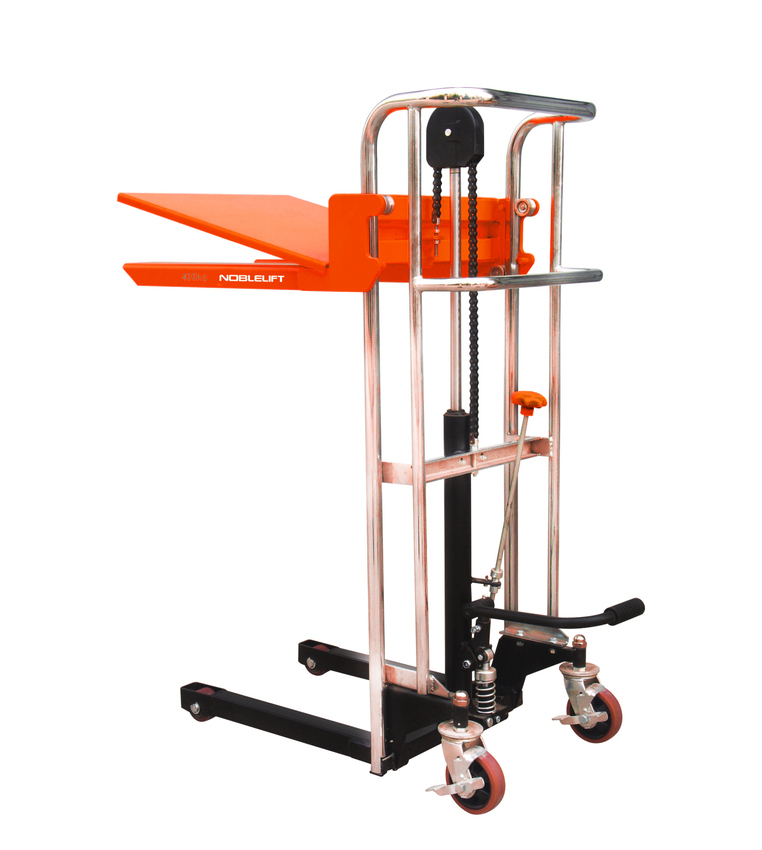 400kg Rated Manual Platform Lifting Hand Stacker Max Platform Height