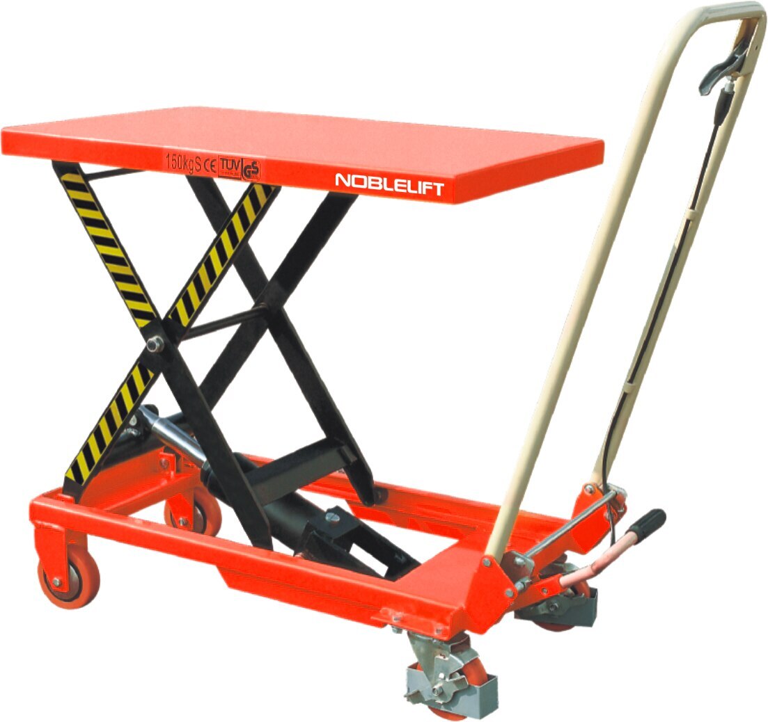 150kg Rated Manual Scissor Lift Trolley 750mm Lift NobleLift