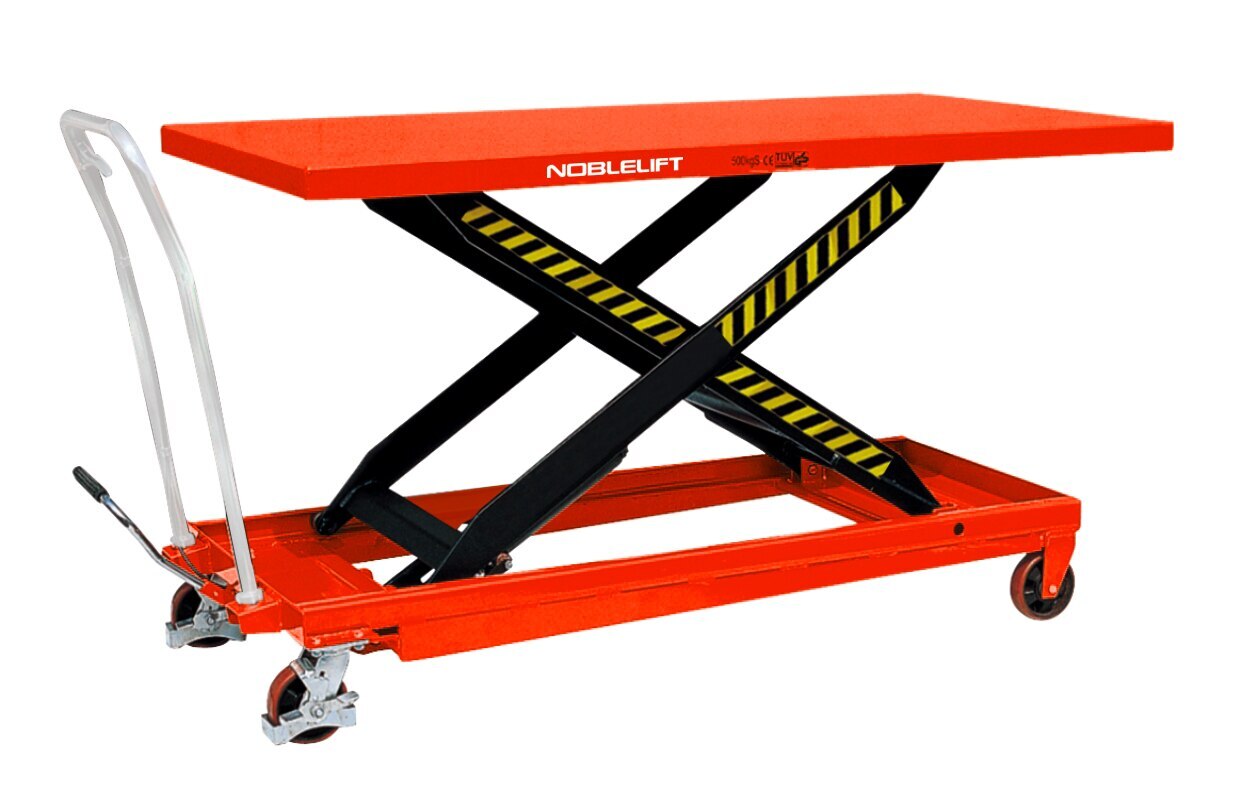 500kg Rated Manual Scissor Lift Trolley 915mm Lift NobleLift
