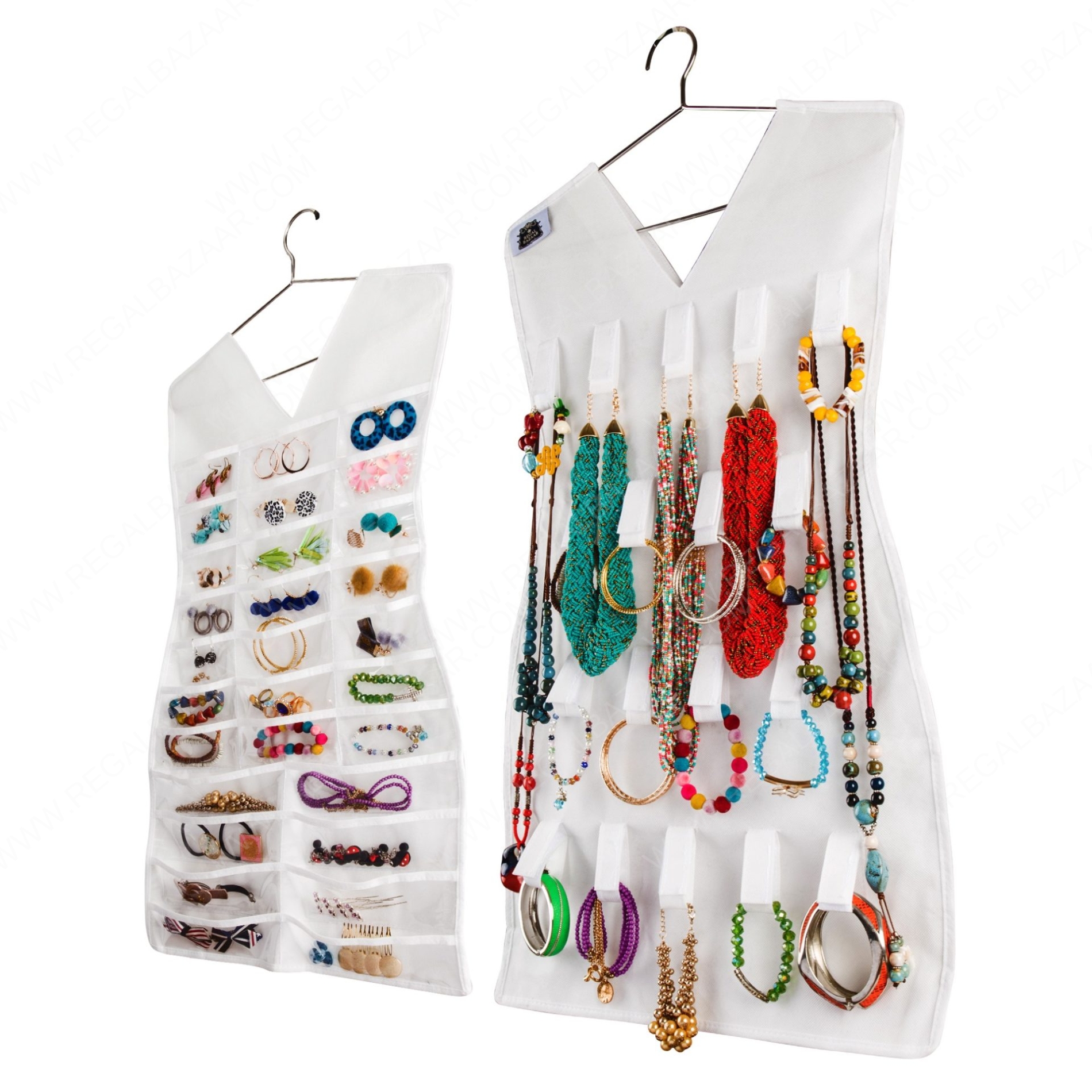 DualSided Jewelry Organizer and Accessory Holder (White) Regal Bazaar