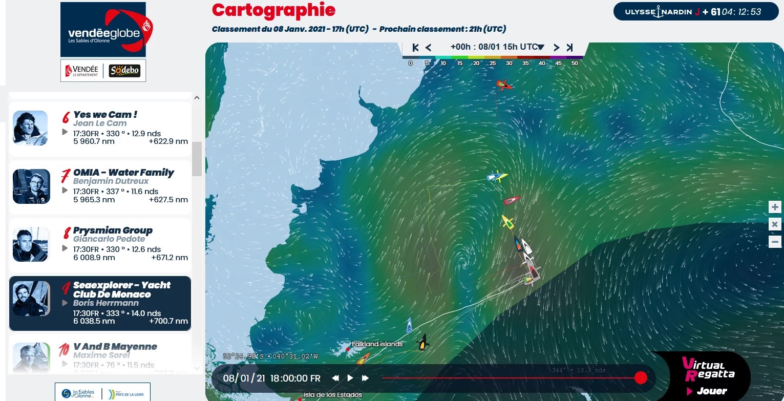 Vendee Globe 20210108 Boris wird langsamer • RegattaForum