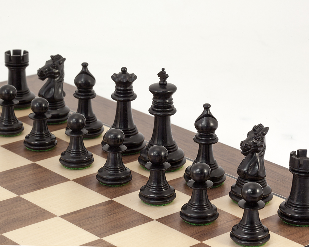 Ebony, Padouk and Walnut Madrid Tres Corone Chess Set [RCPB252] 680.