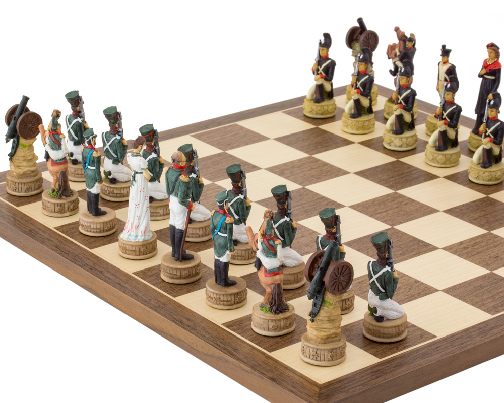 The Napoleon Vs Russians Hand painted themed Chess set by Italfama