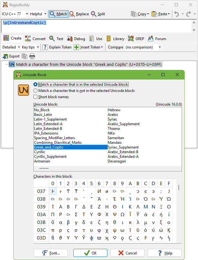 Insert a Regex Token to Match Unicode Characters