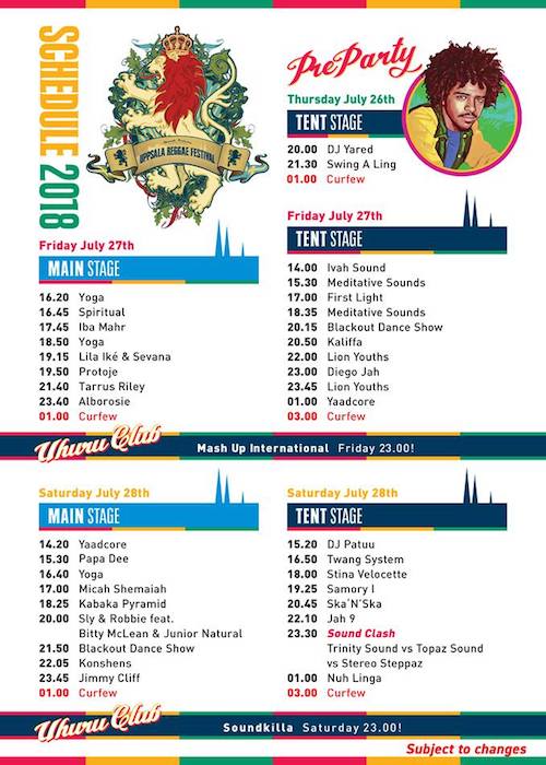 Information Uppsala Reggae Festival 2018