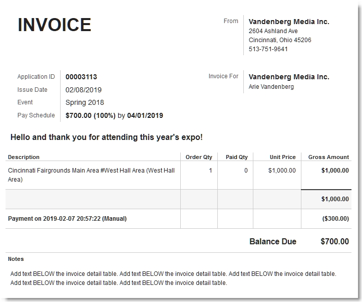 Exhibitor Invoicing and How to Customize RegisterONE