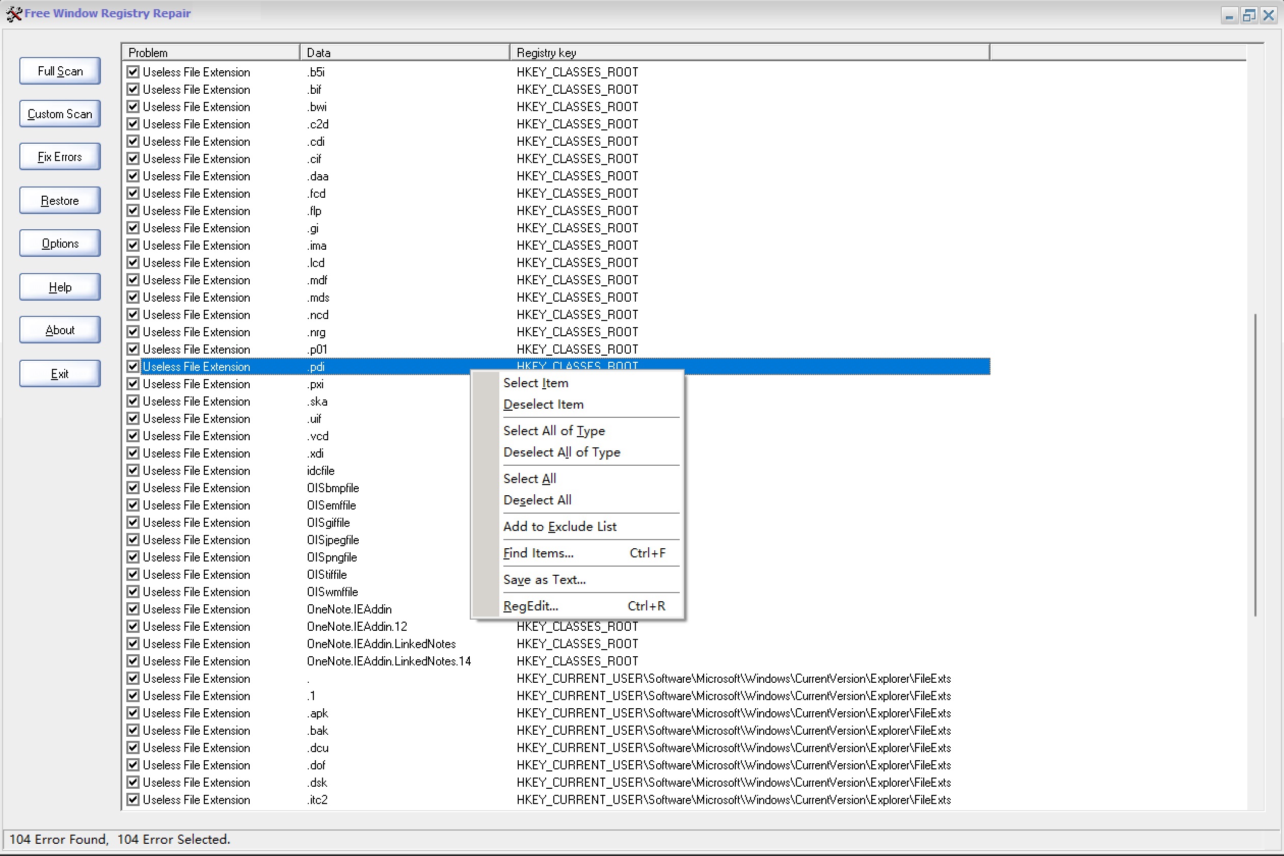 Free Window Registry Repair a windows registry repair