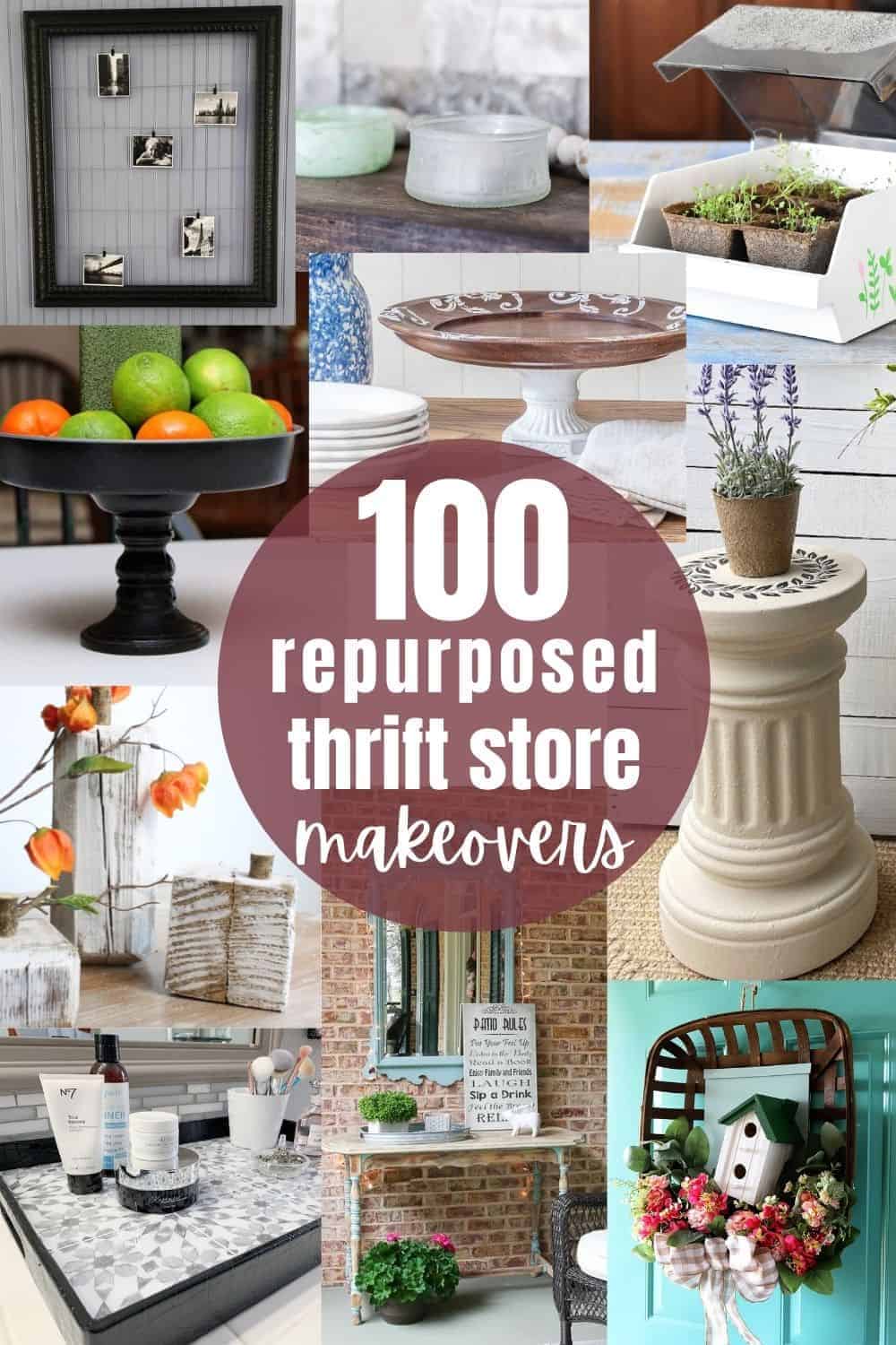 Over 100 Repurposed and Upcycled Thrift Store Makeovers for Home Decor
