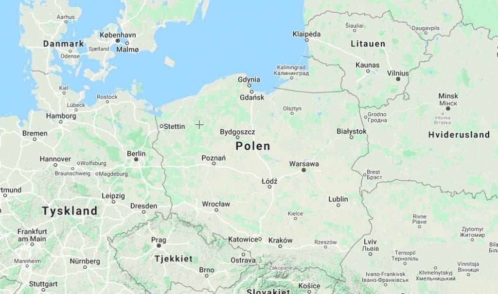 Polen kort rejser