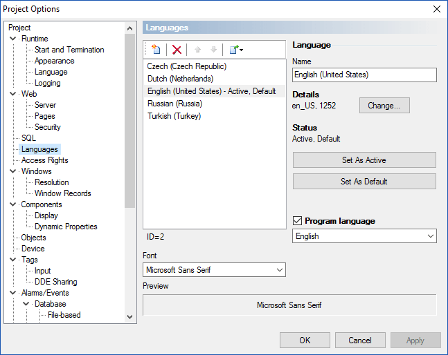 How to switch between languages in a multilanguage project