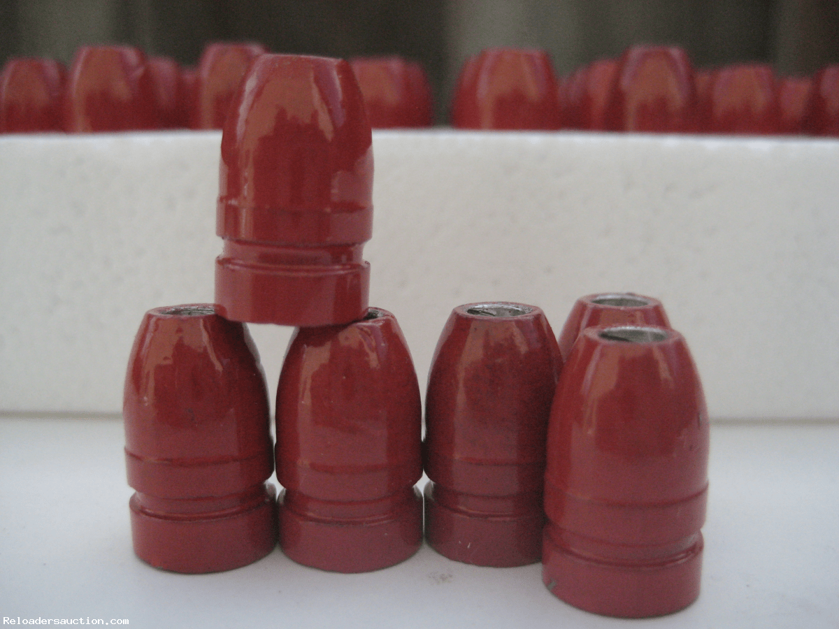 .356 9mm 130gr. HP Lead cast RED Powder Coated Bullets 250pk