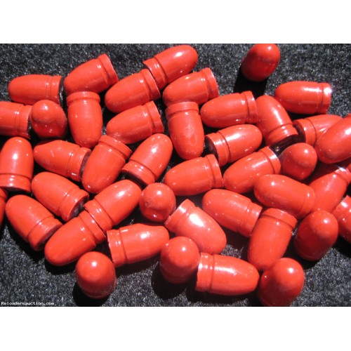.356 9mm 130gr. RN Lead cast RED Powder Coated Bullets 250pk
