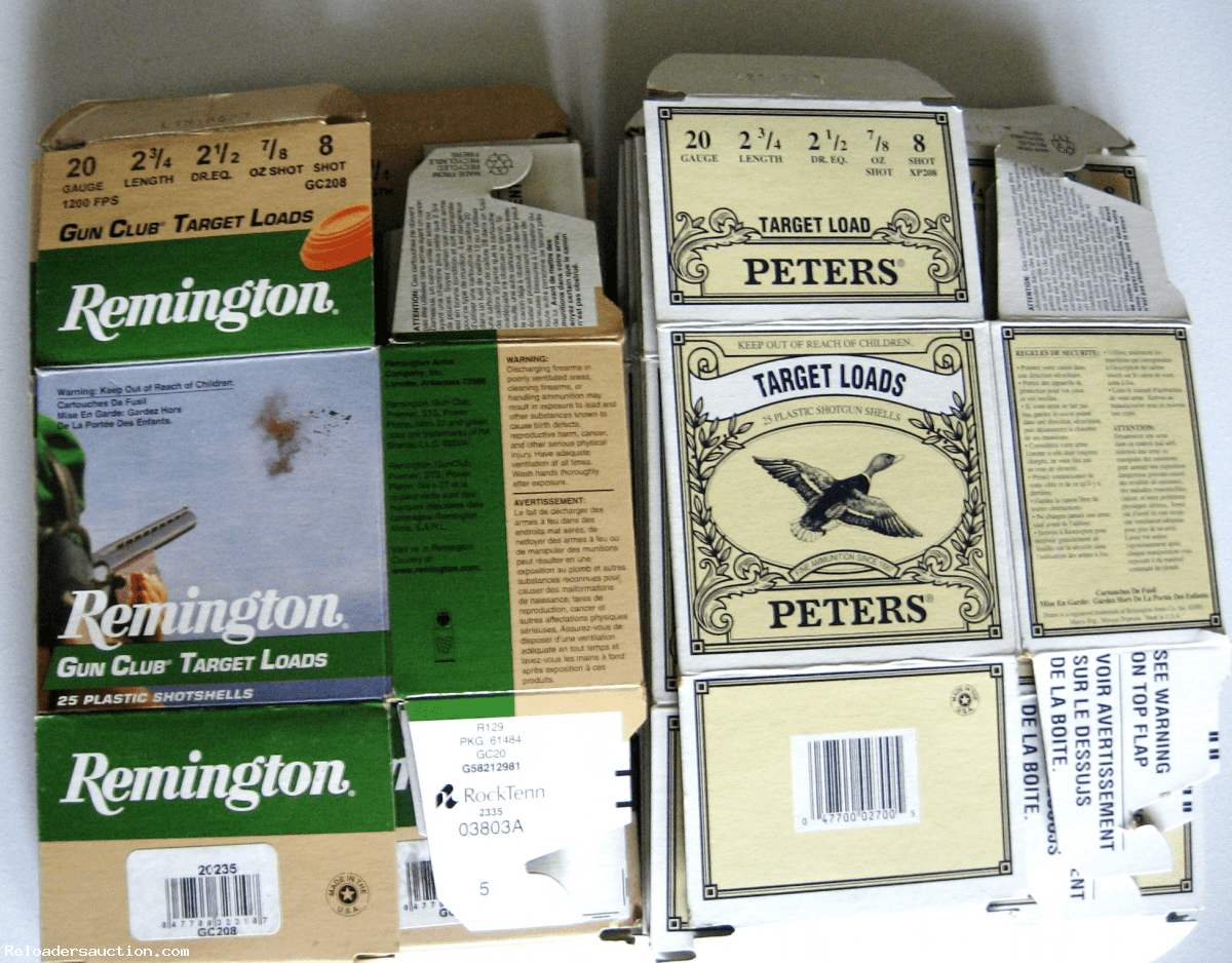 20 GAGE EMPTY CARDBOARD SHOTSHELL BOXES LOT OF 10 / online auction for