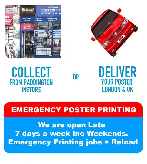 A3 Poster Printing in London Same Day Collection or Delivery