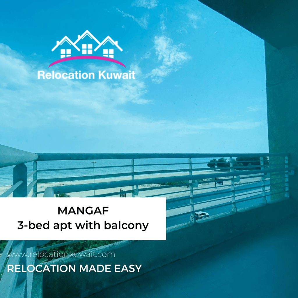 Sea facing 3 bed semi furnished apartment for rent in Mangaf, Kuwait