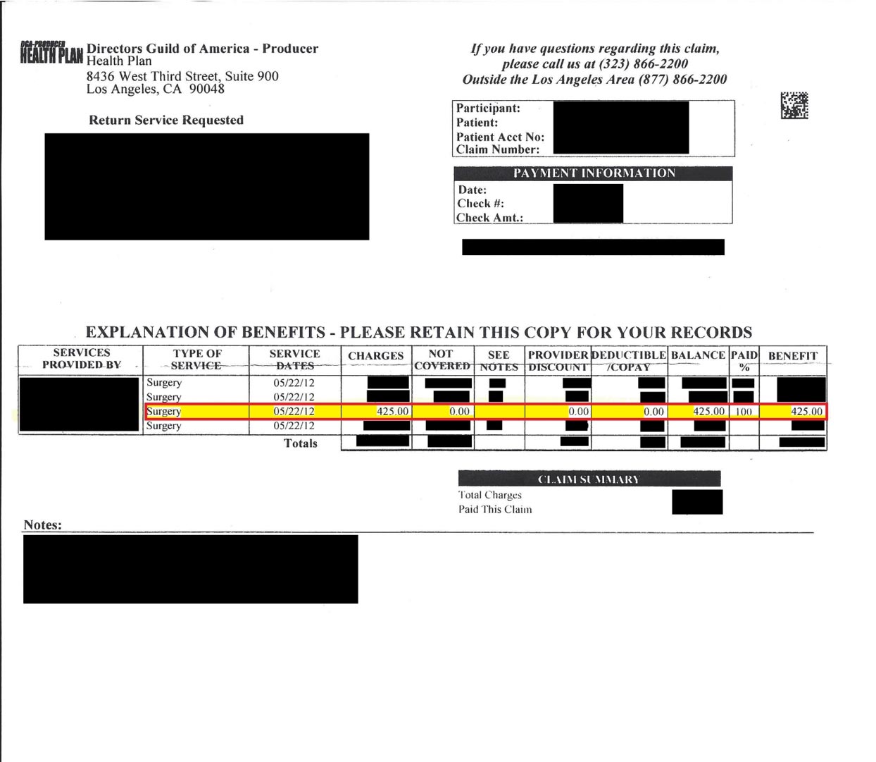 Sample EOB 1 Reltok ClearFlo™ Nasal Airway System