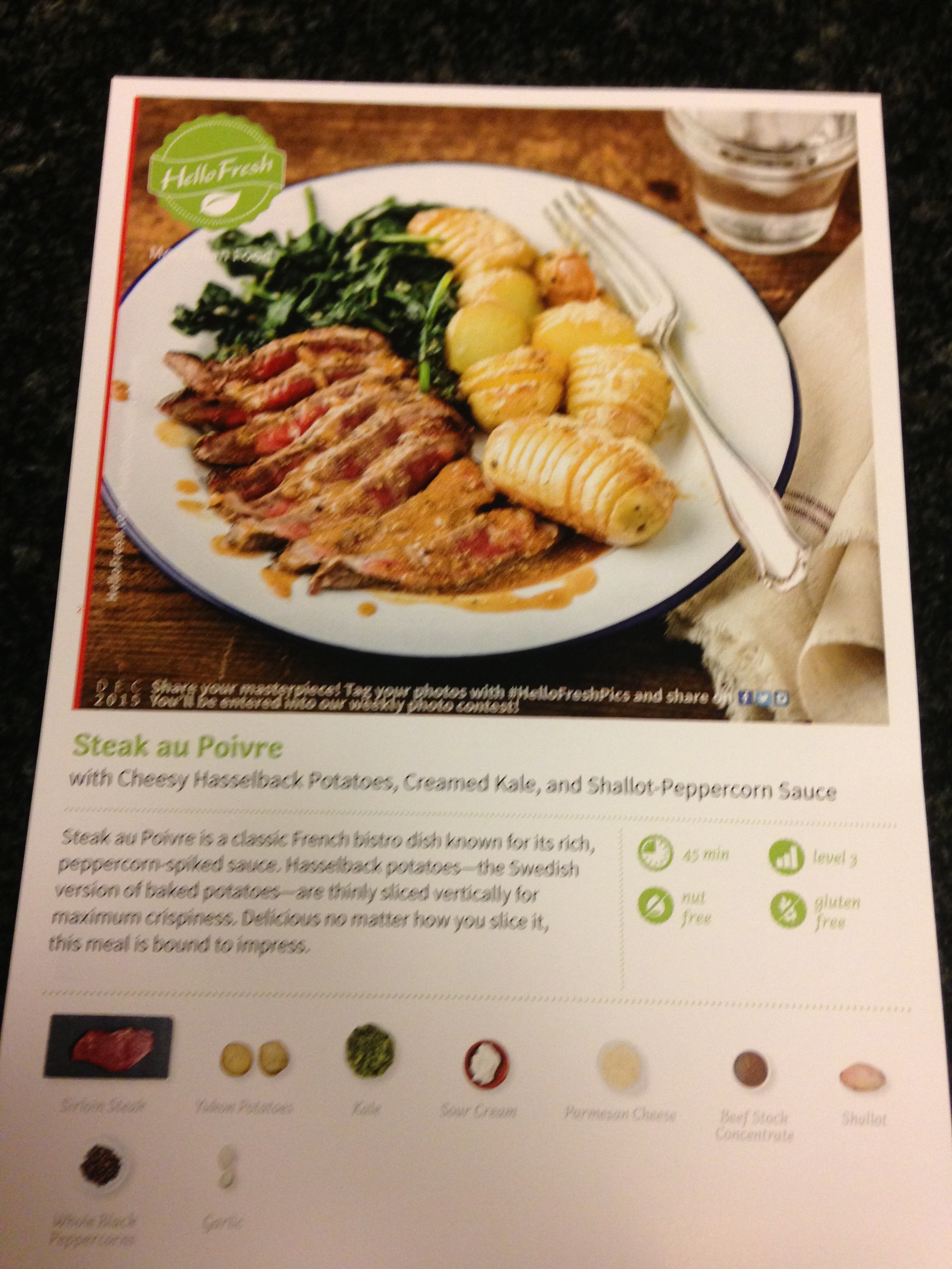 Front of the Hello Fresh Recipe Card The Reluctant Landlord