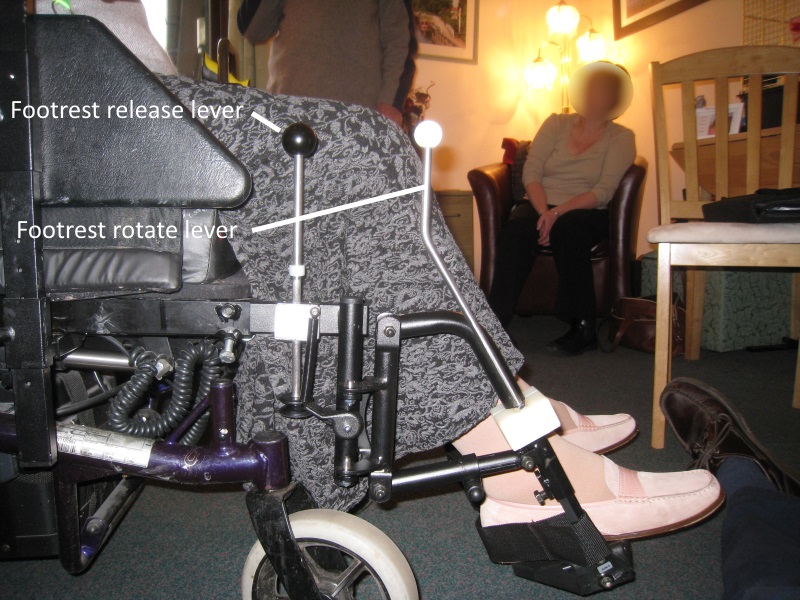 Wheelchair footrest release Remap Custom Made Equipment for