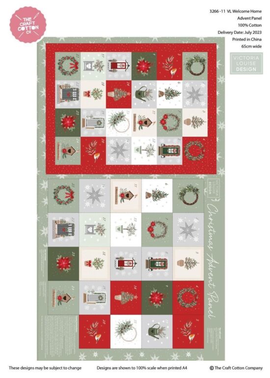 Advent Calendar Home Panel Remnant House Fabric
