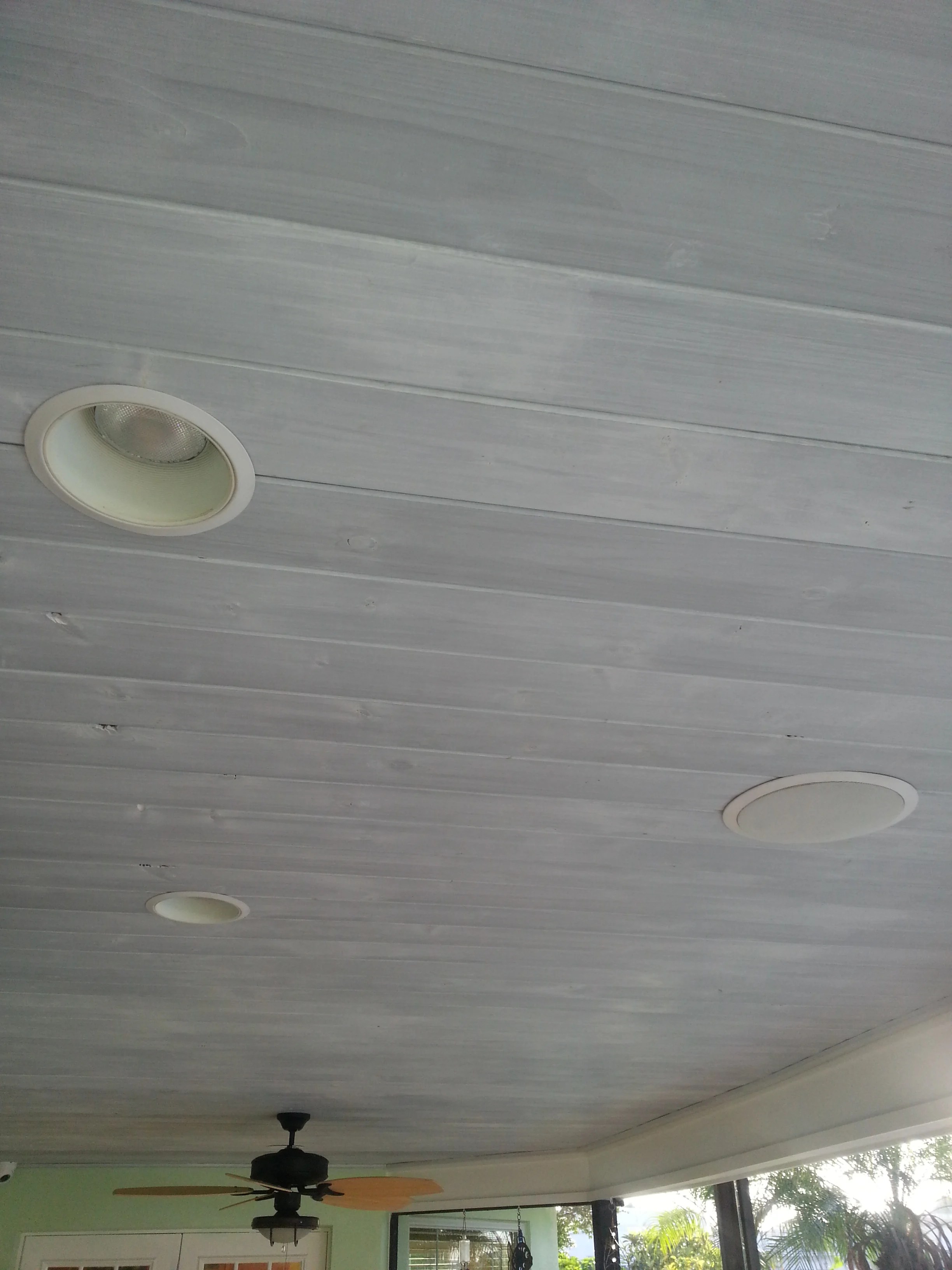 Remodelaholic How To Whitewash A Plank Wall And Ceiling