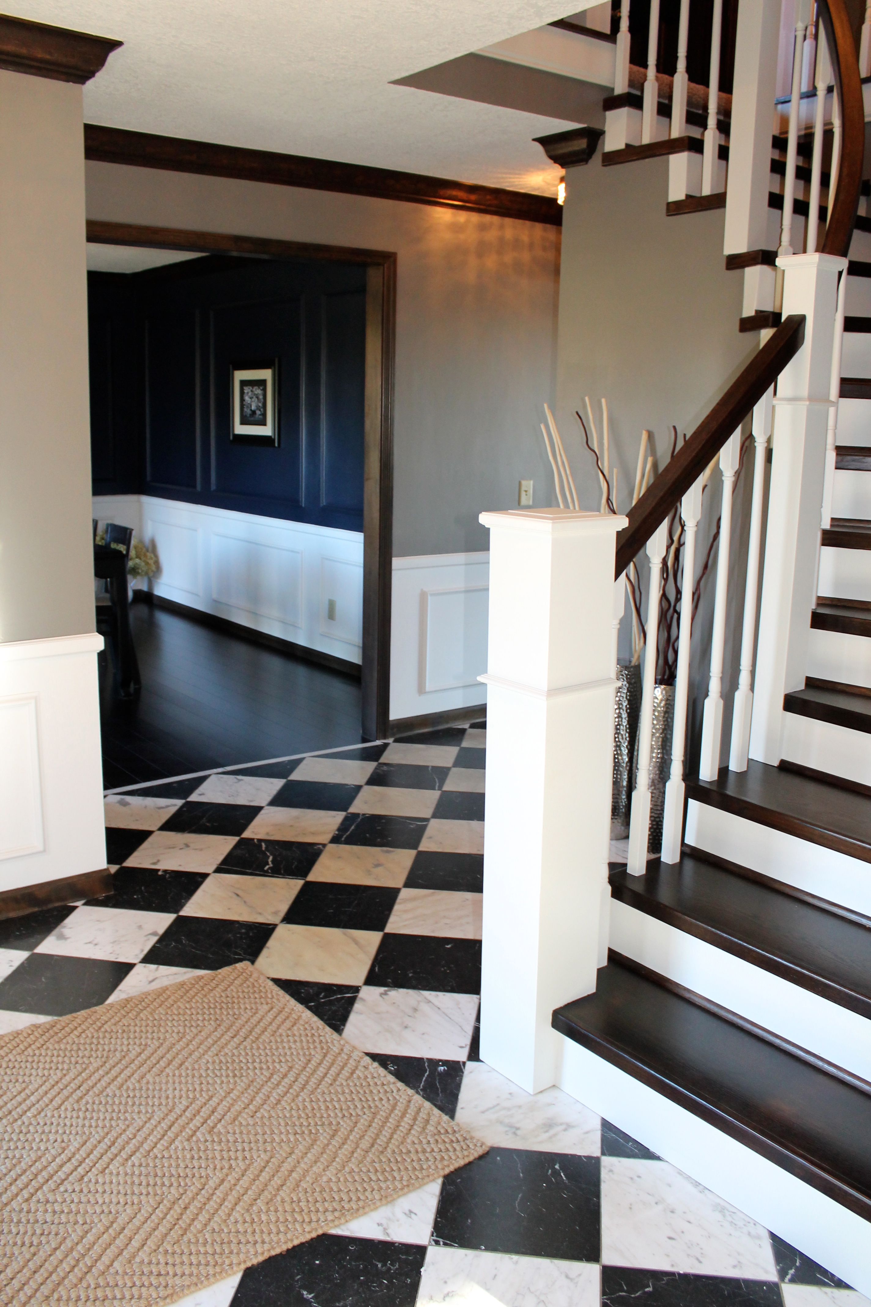 Remodelaholic Curved Staircase Remodel with New Handrail