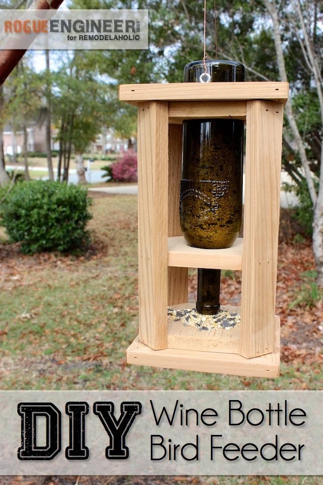 Remodelaholic Diy Wine Bottle Bird Feeder