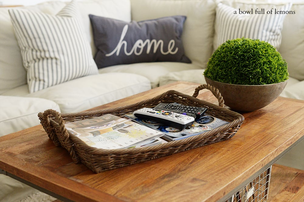 Let's take a look at a list of dressing up the largest focal point of any living space, the sofa, the coffee table should be used for more than just a table for friday night pizza or a. Remodelaholic Why You Should Use Trays In Your Home Decor