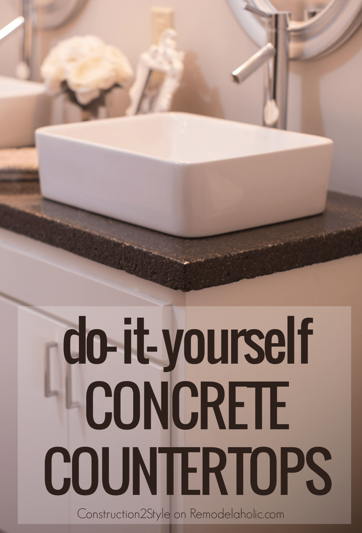 Remodelaholic Diy Concrete Countertops In A Beautiful Master