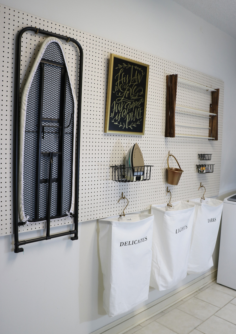 Remodelaholic How to Hang Pegboard for PERFECT Laundry Room Storage